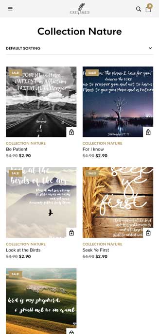 mobile screenshot of first fruits website shop collection