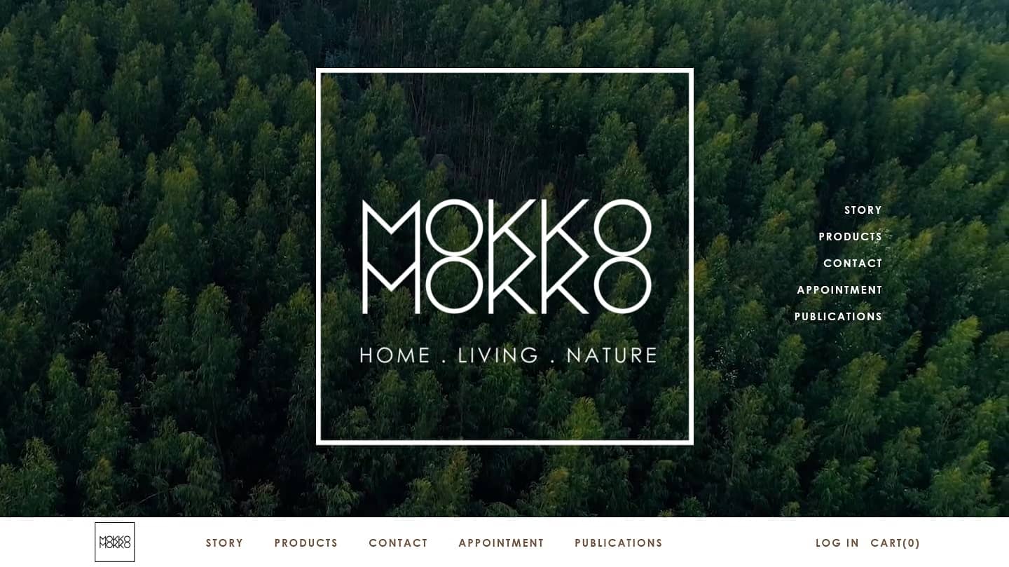 screenshot of mokkomokko website landing