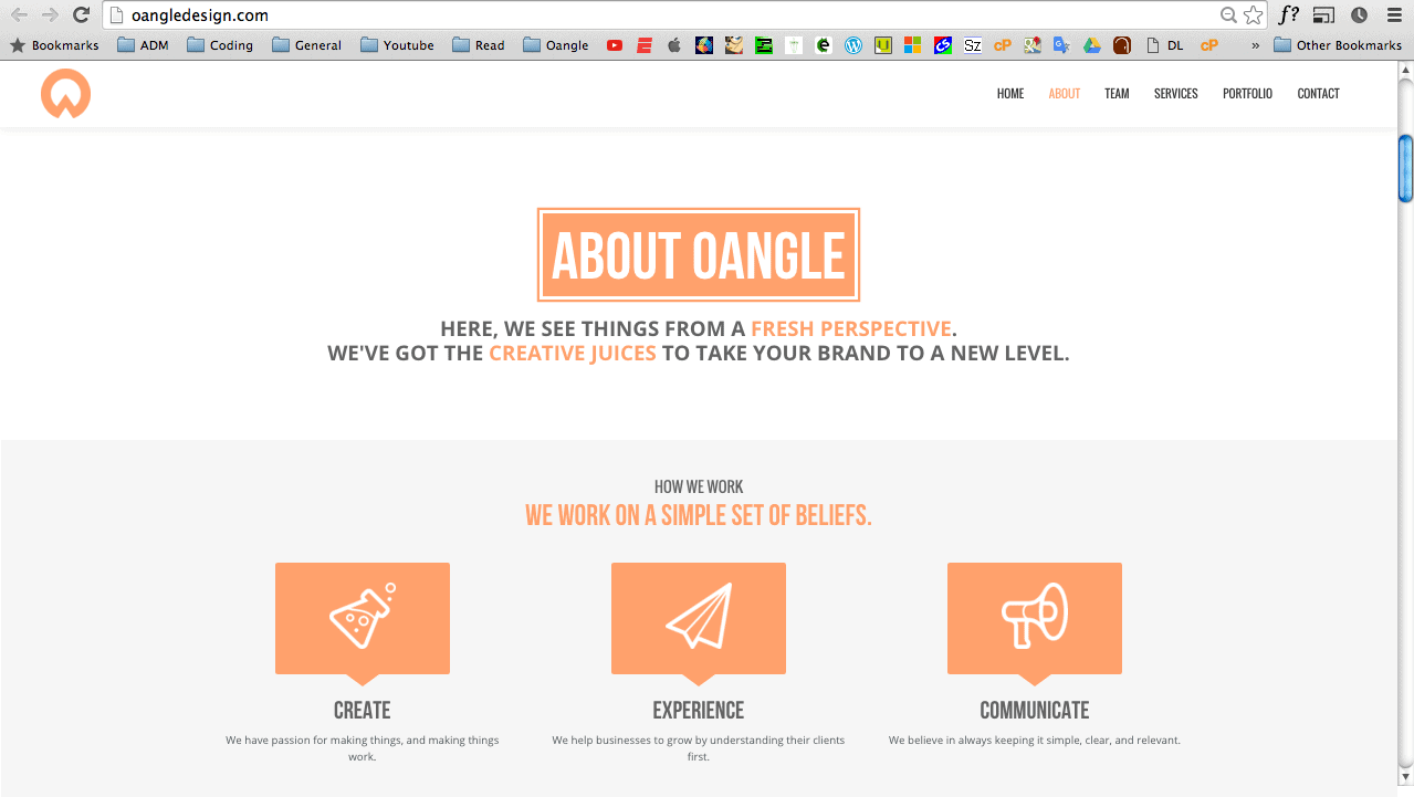 oangle design website 2014