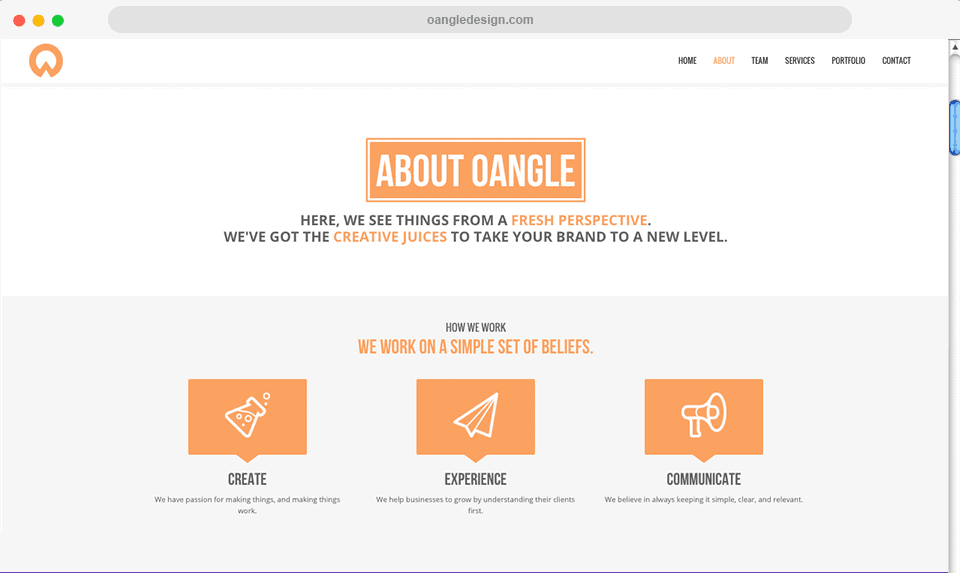 oangle design website 2014