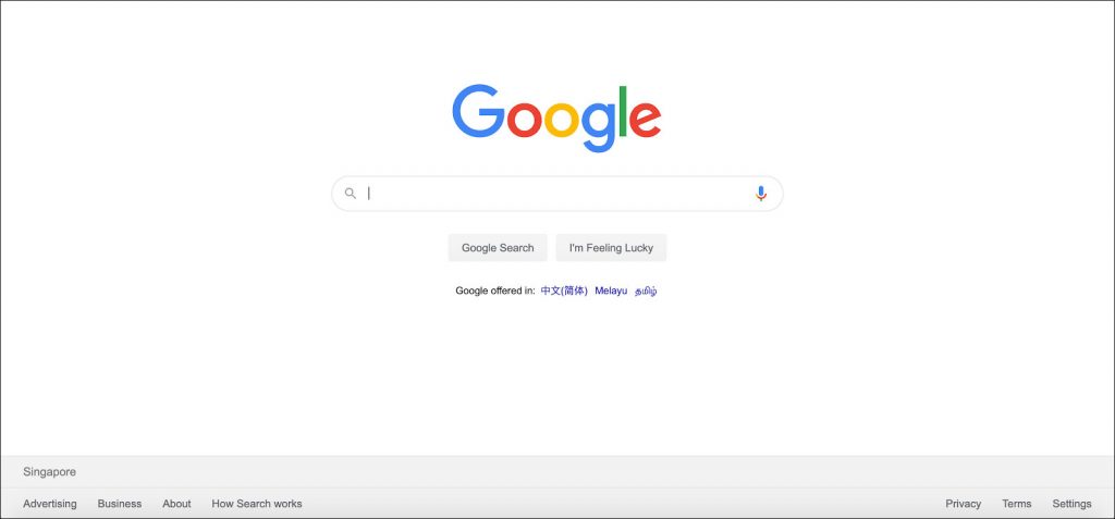 screenshot of google search