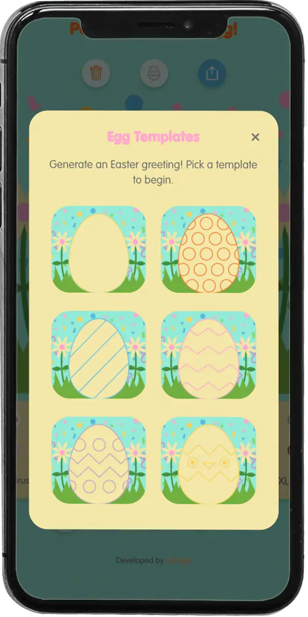 mobile mockup of easter egg 2020